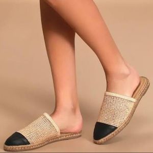 Kaanas Palau Fishnet Espadrille Mules Custard.